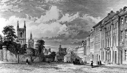Westgate Street, Newcastle-upon-Tyne, gegraveerd door William Collard, 1842